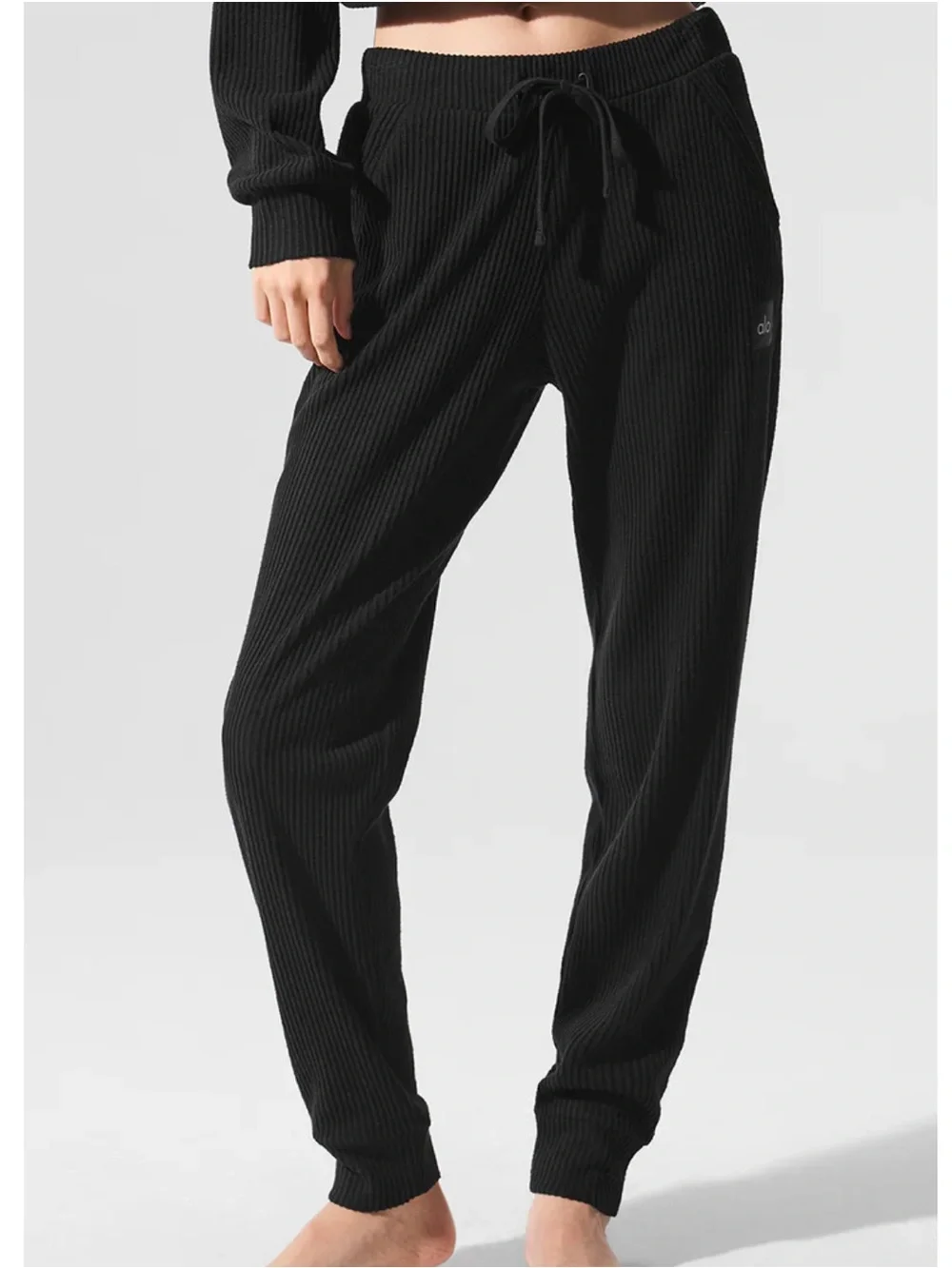 Alo Muse Sweatpants Ribbed Black L